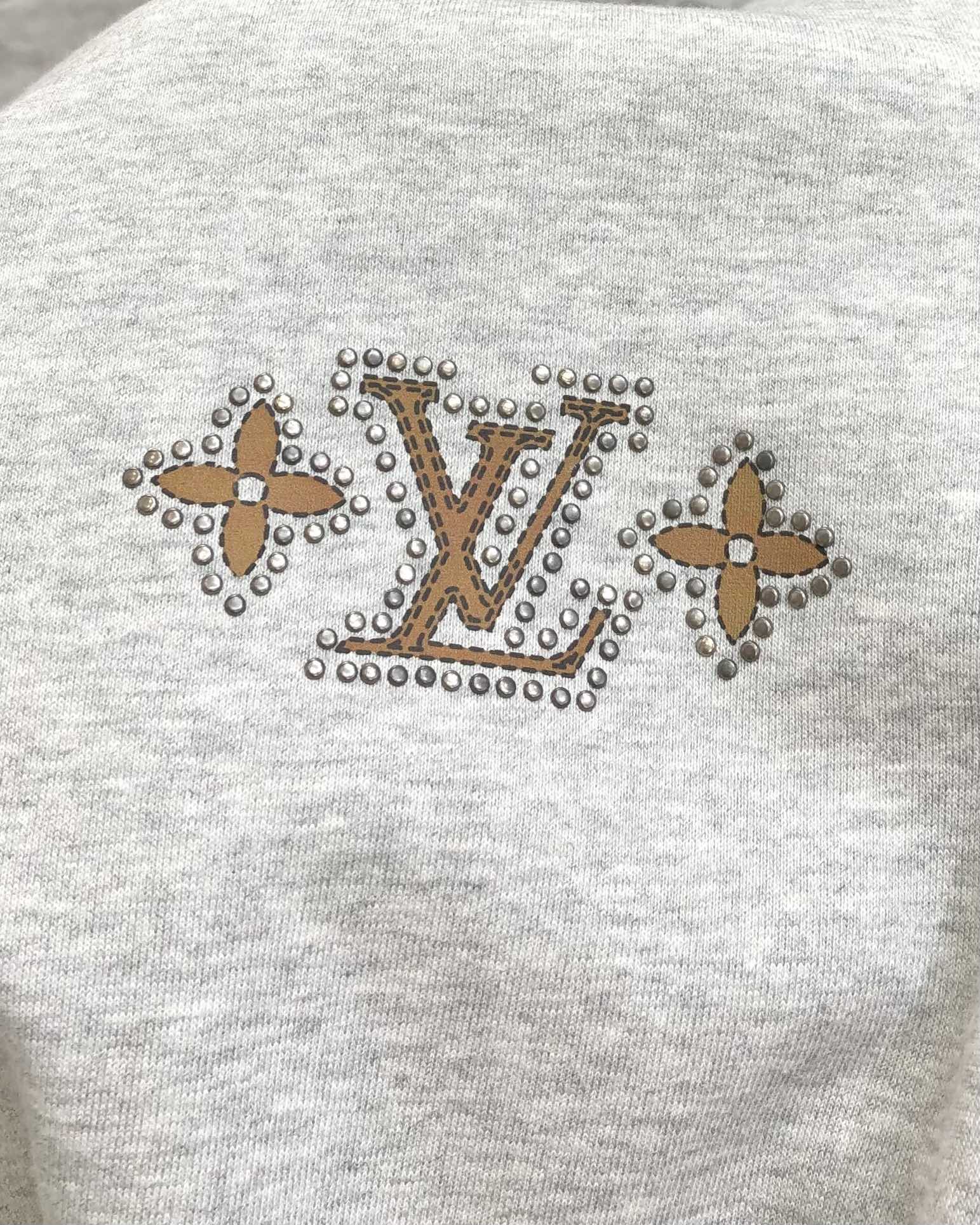 Louis Vuitton Male Hoodie Cotton Black Loose Fit S-m-l-xl