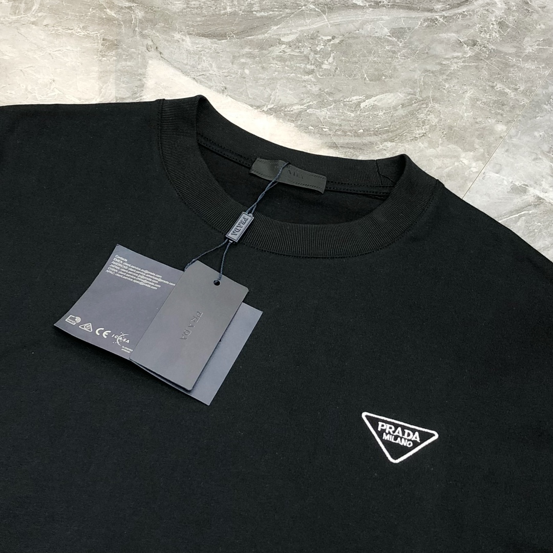 Prada Male Basic Clothing Cotton Black Xs-l-xl