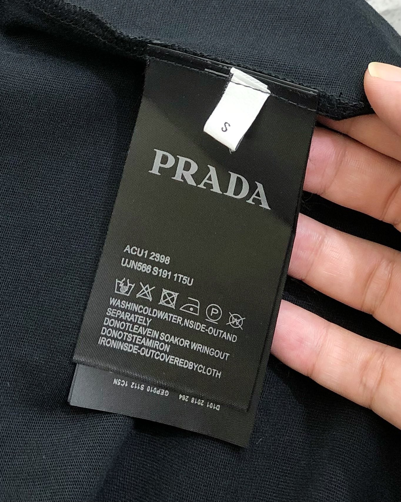 Prada Male Basic Clothing Cotton Black Xs-l-xl