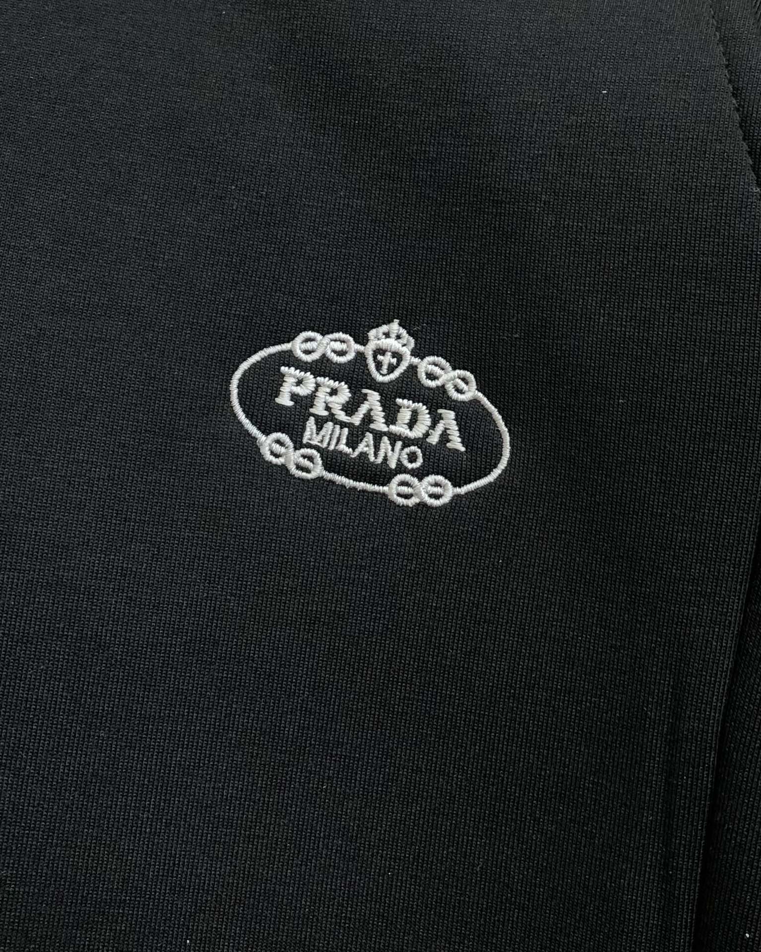 Prada Male Sports Pants Cotton Black Fleece Lined M-l-xl