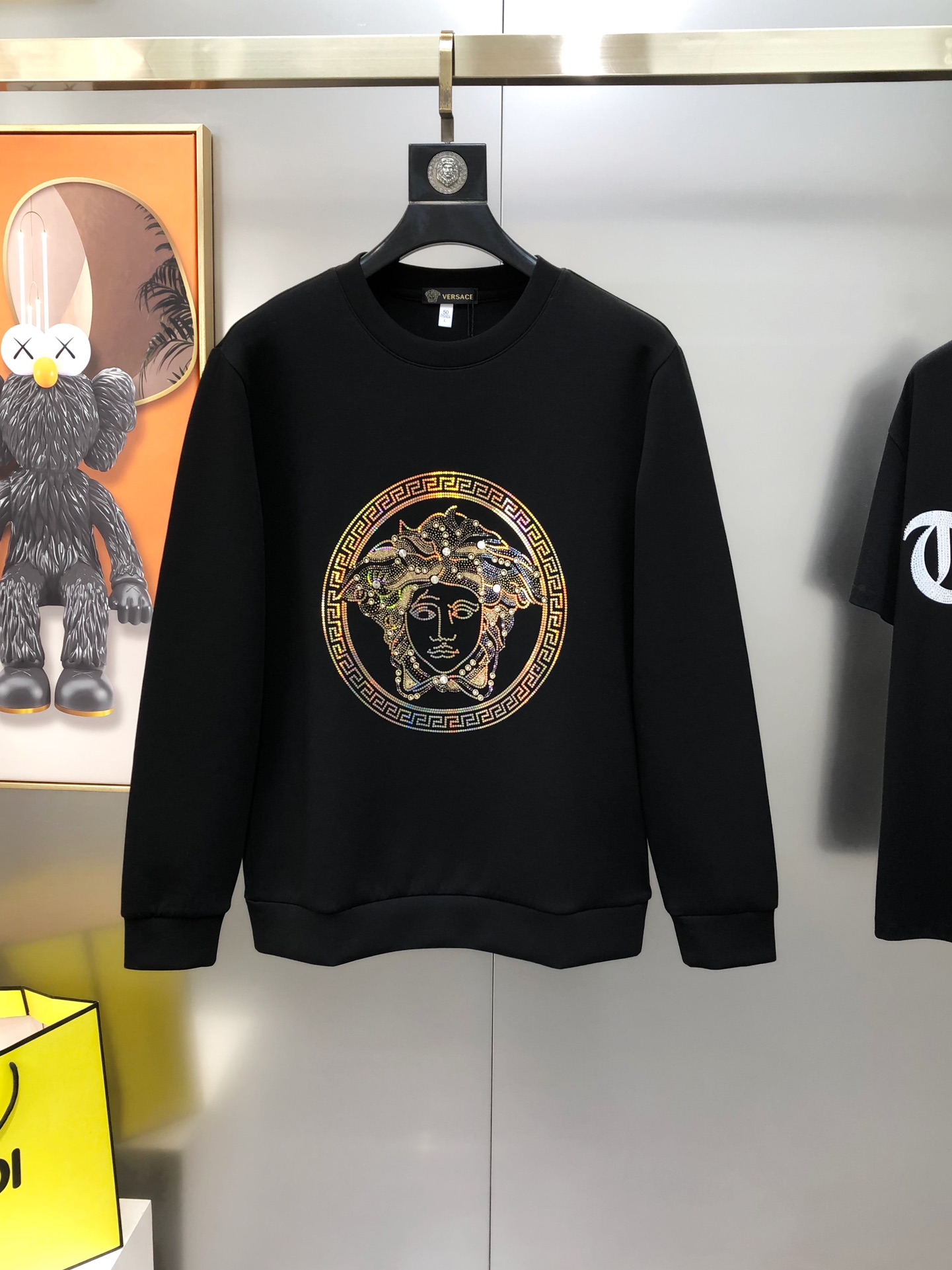 Versace Male Hoodie Cotton Black S-m-l-xl