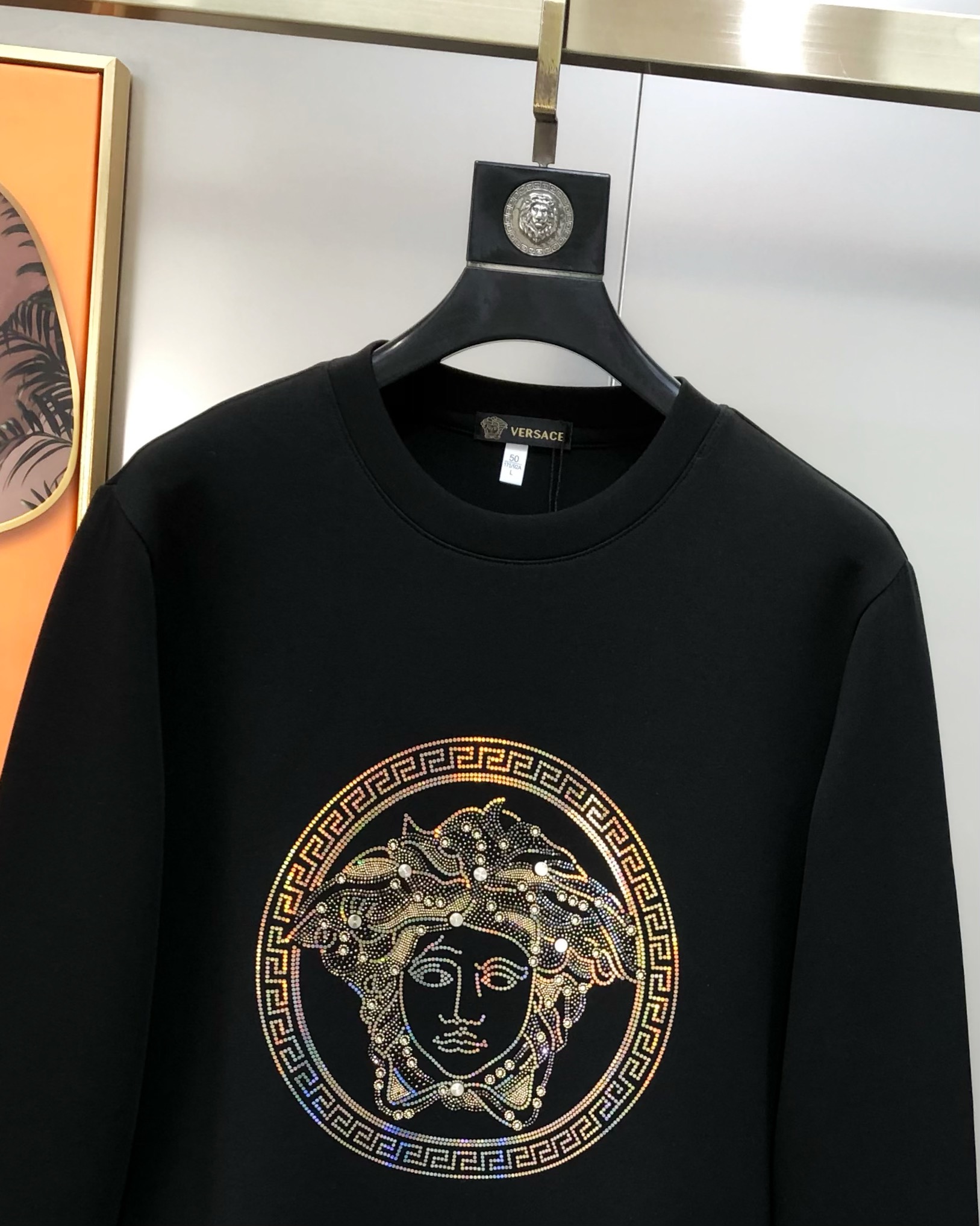 Versace Male Hoodie Cotton Black S-m-l-xl