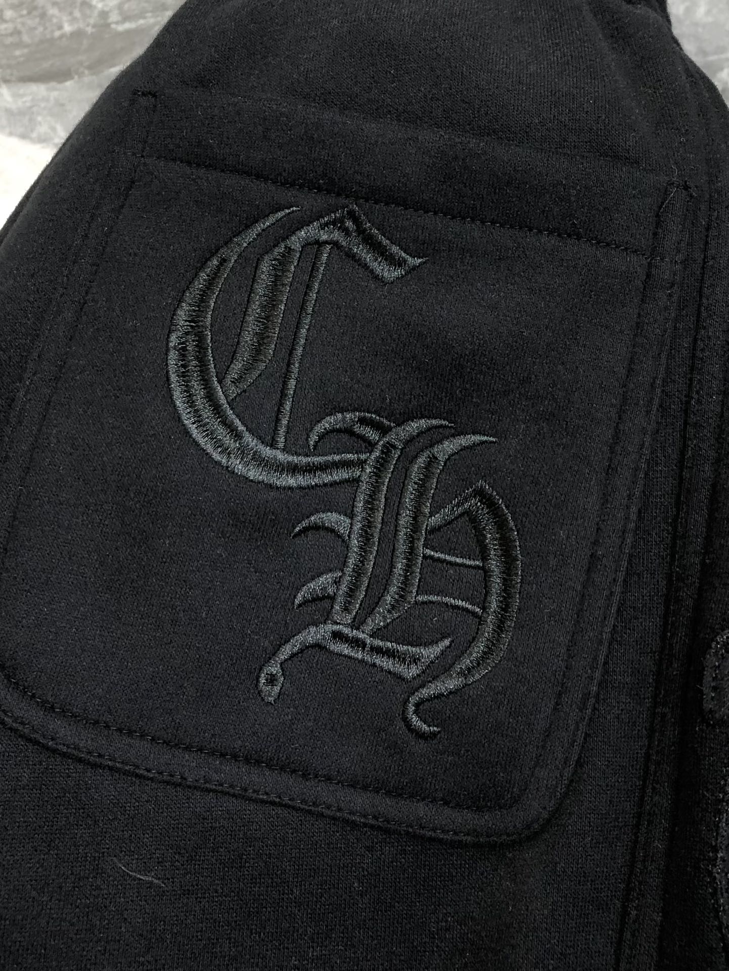 Chrome Hearts Male Sports Pants Cotton Black Fleece Lined M-l-xl