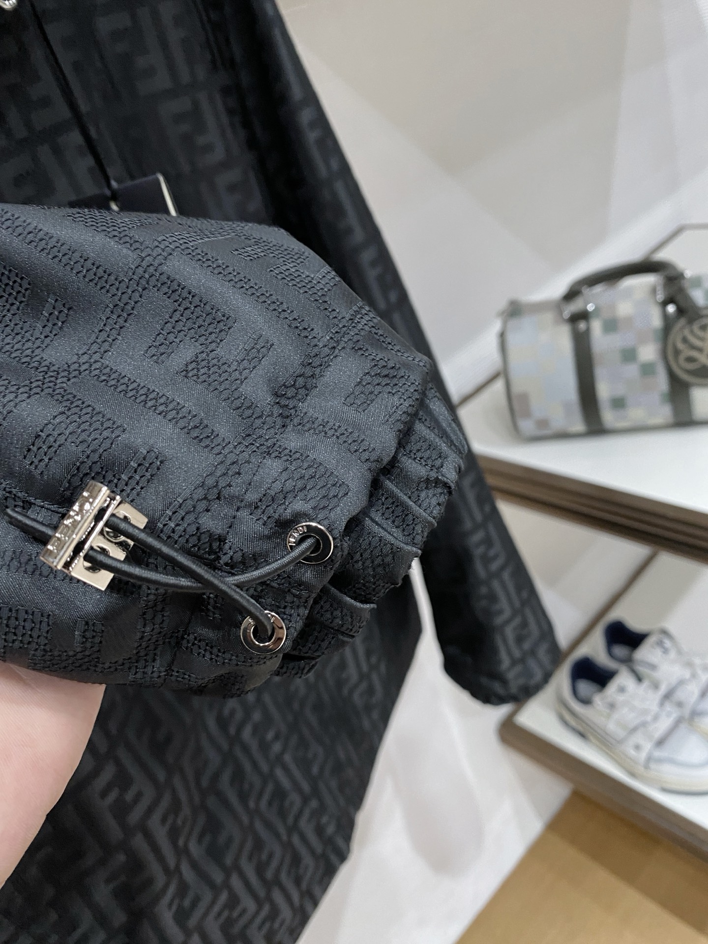 Fendi Jacket Black Hooded S
