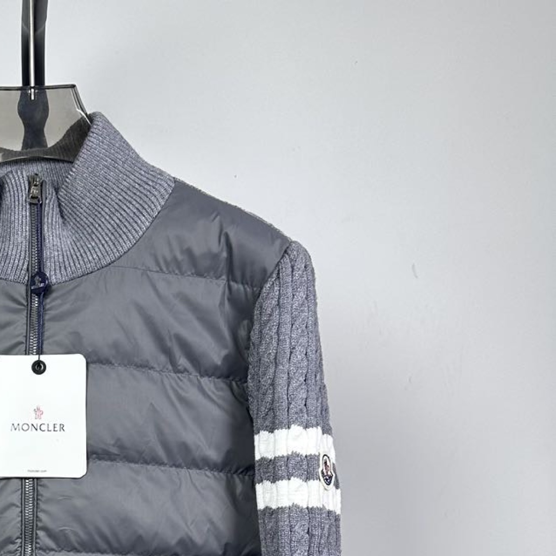 Moncler Male Down Jacket Wool Black Slim Fit S-m-l-xl