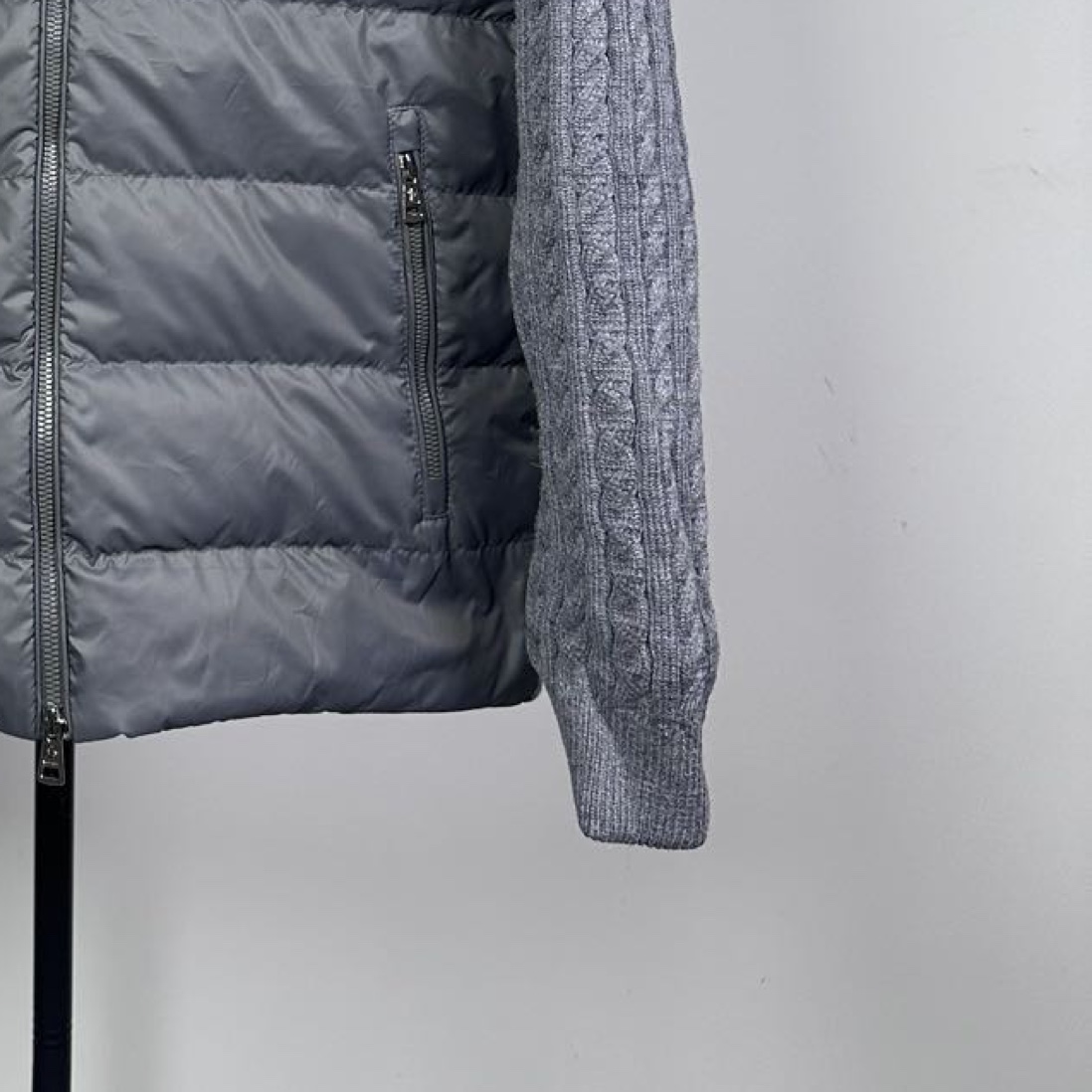 Moncler Male Down Jacket Wool Black Slim Fit S-m-l-xl