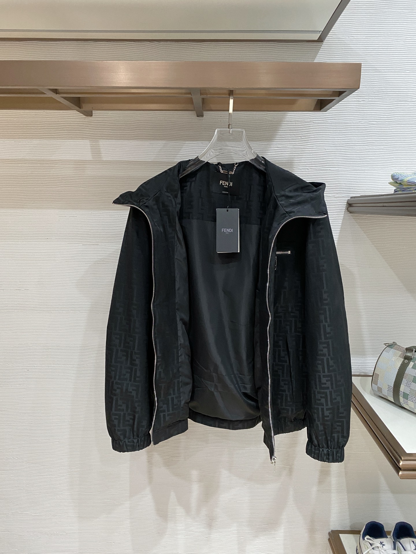 Fendi Jacket Black Hooded S