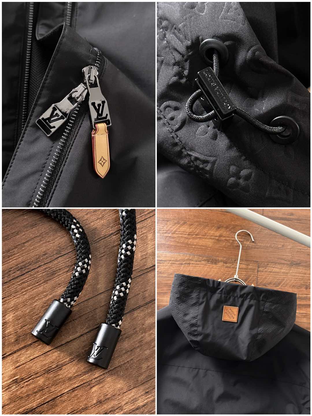 Louis Vuitton Jacket Black Hooded S-l