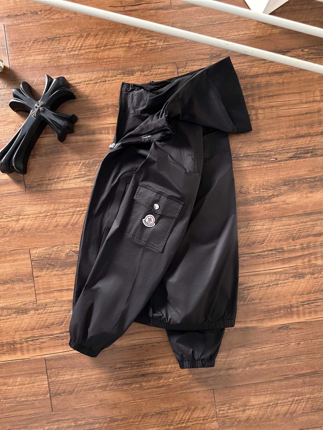 Moncler Jacket Black Hooded S-m-l