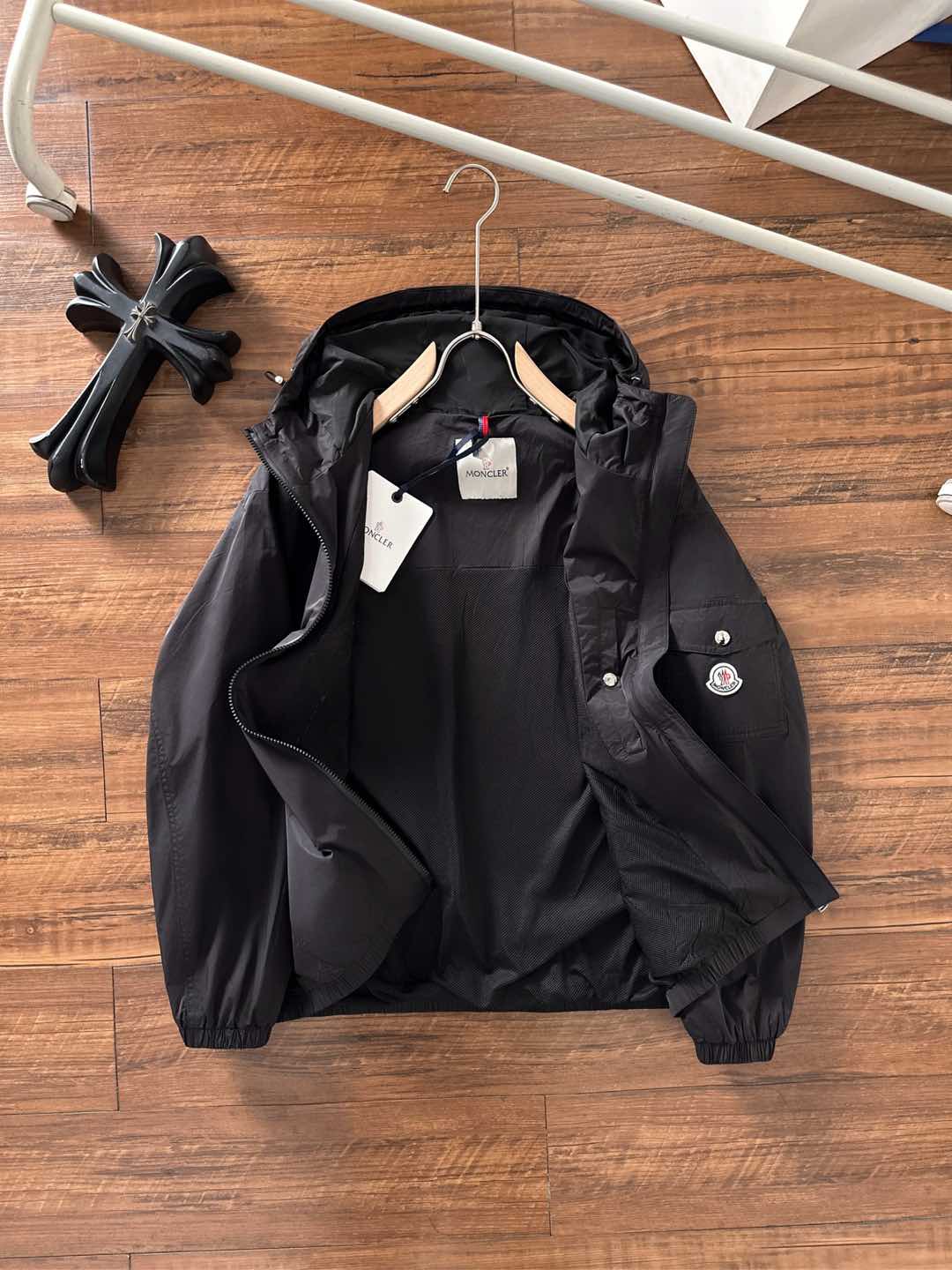 Moncler Jacket Black Hooded S-m-l