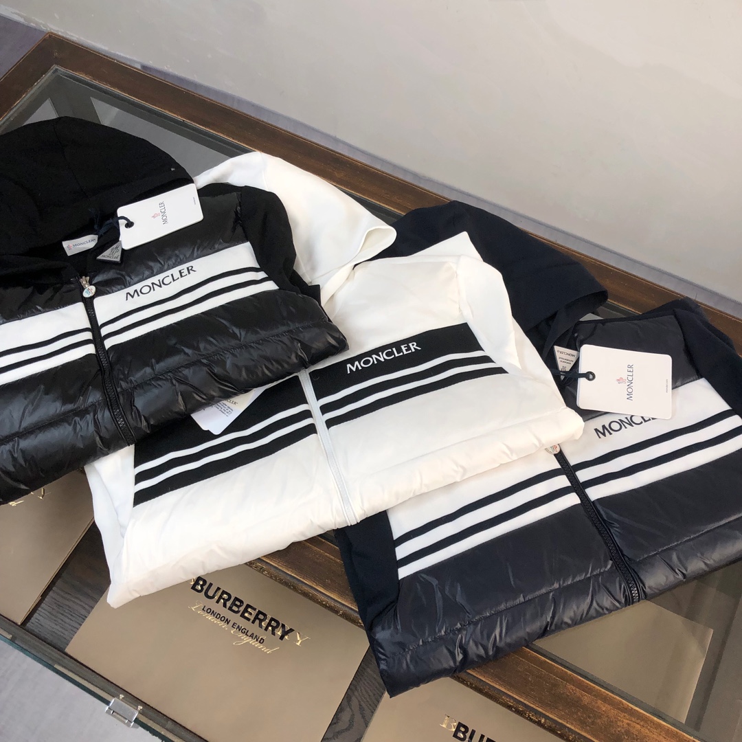 Moncler Jacket Wool Black Hooded M-l-xl