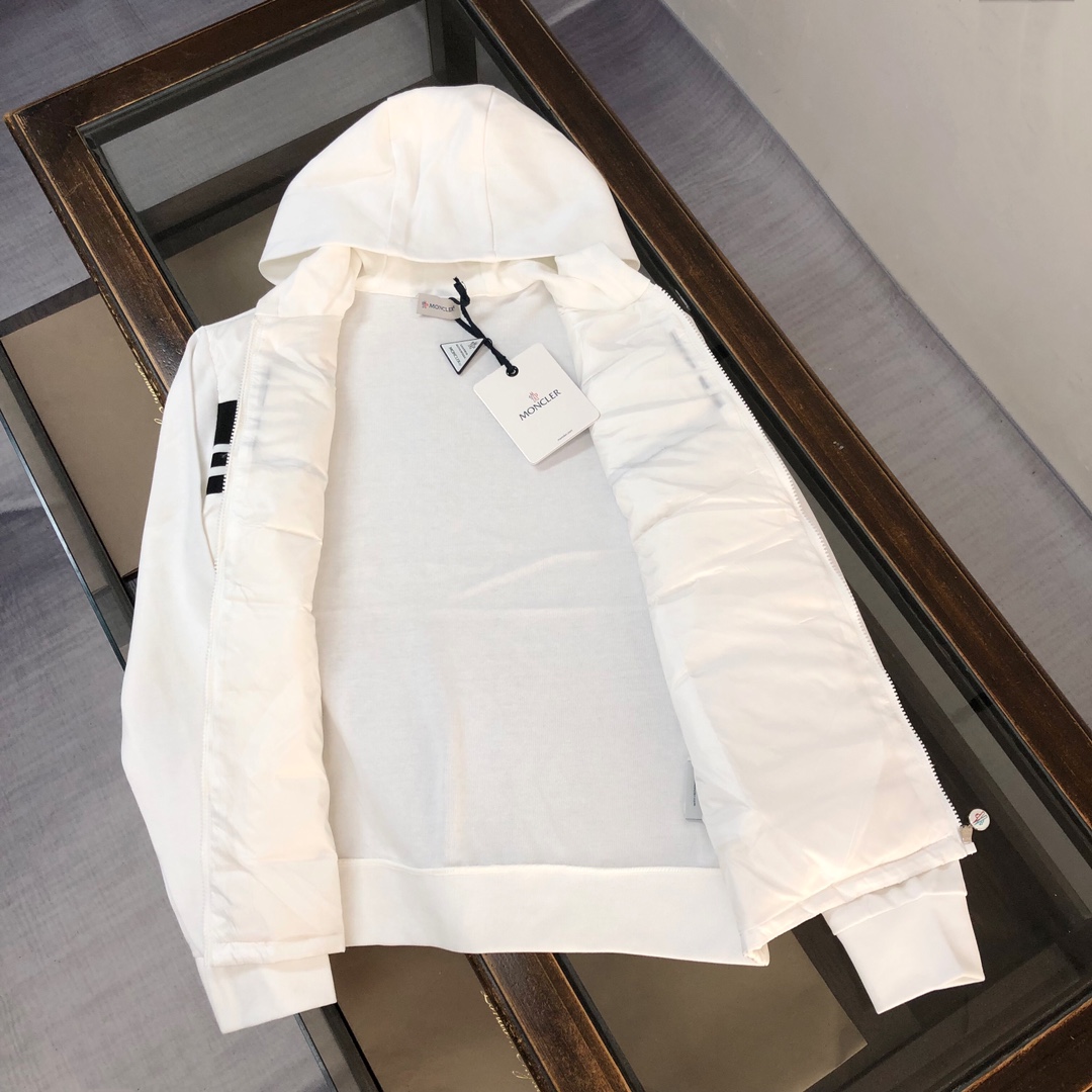 Moncler Jacket Wool Black Hooded M-l-xl