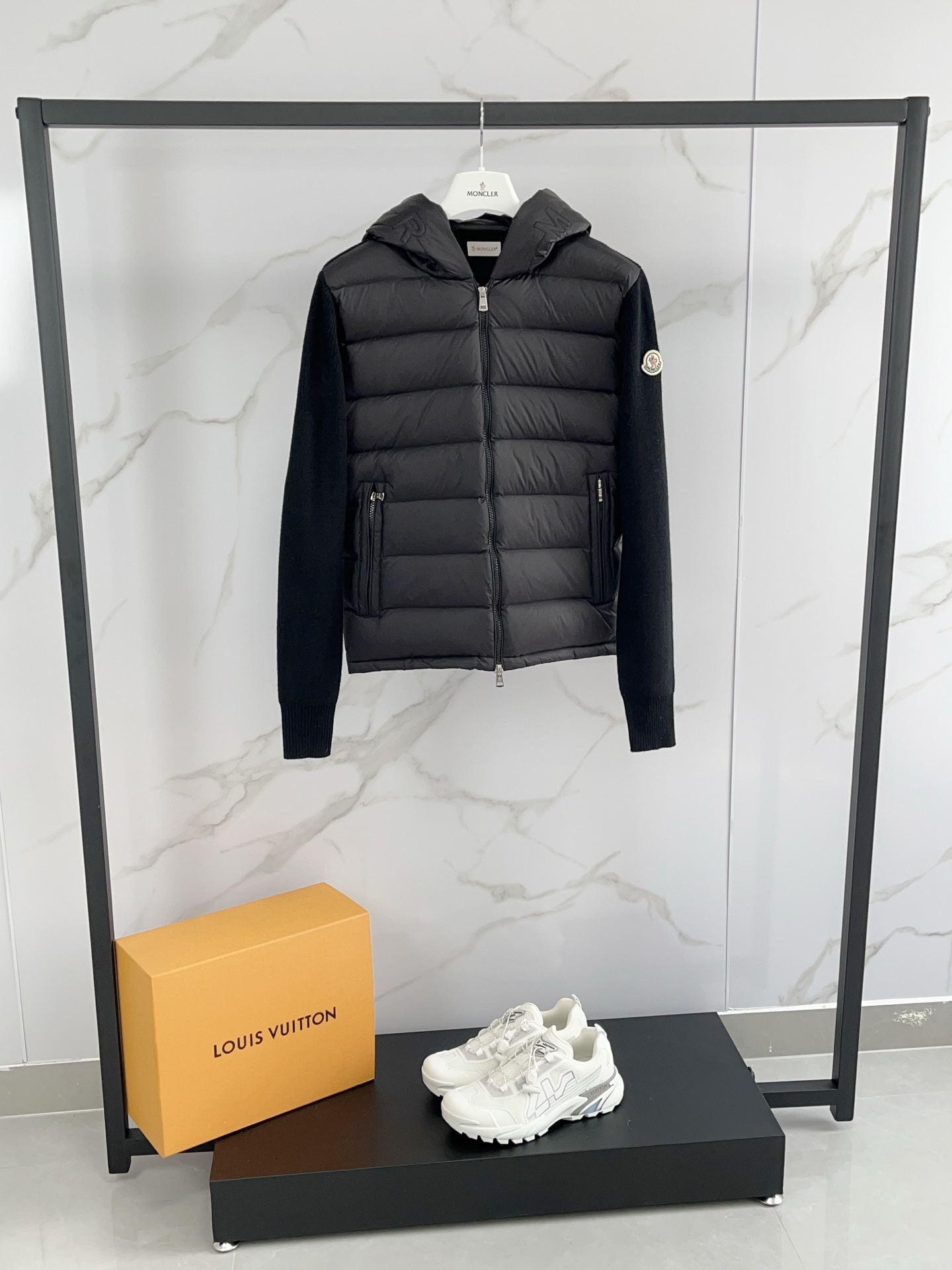 Moncler Hoodie Wool Black Hooded M-l-xl