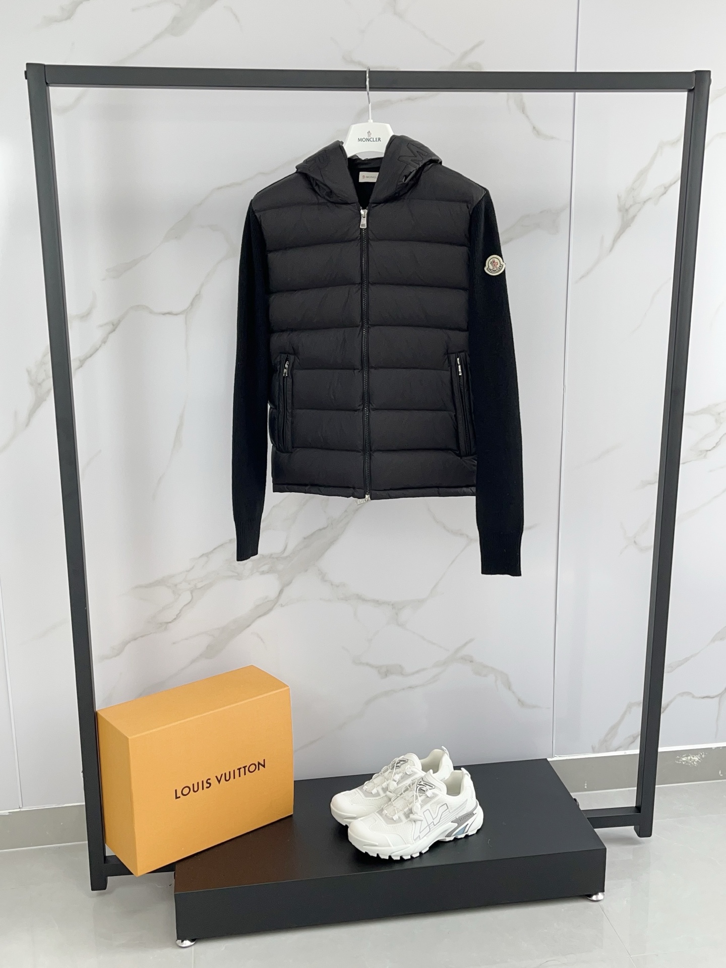 Moncler Hoodie Wool Black Hooded M-l-xl