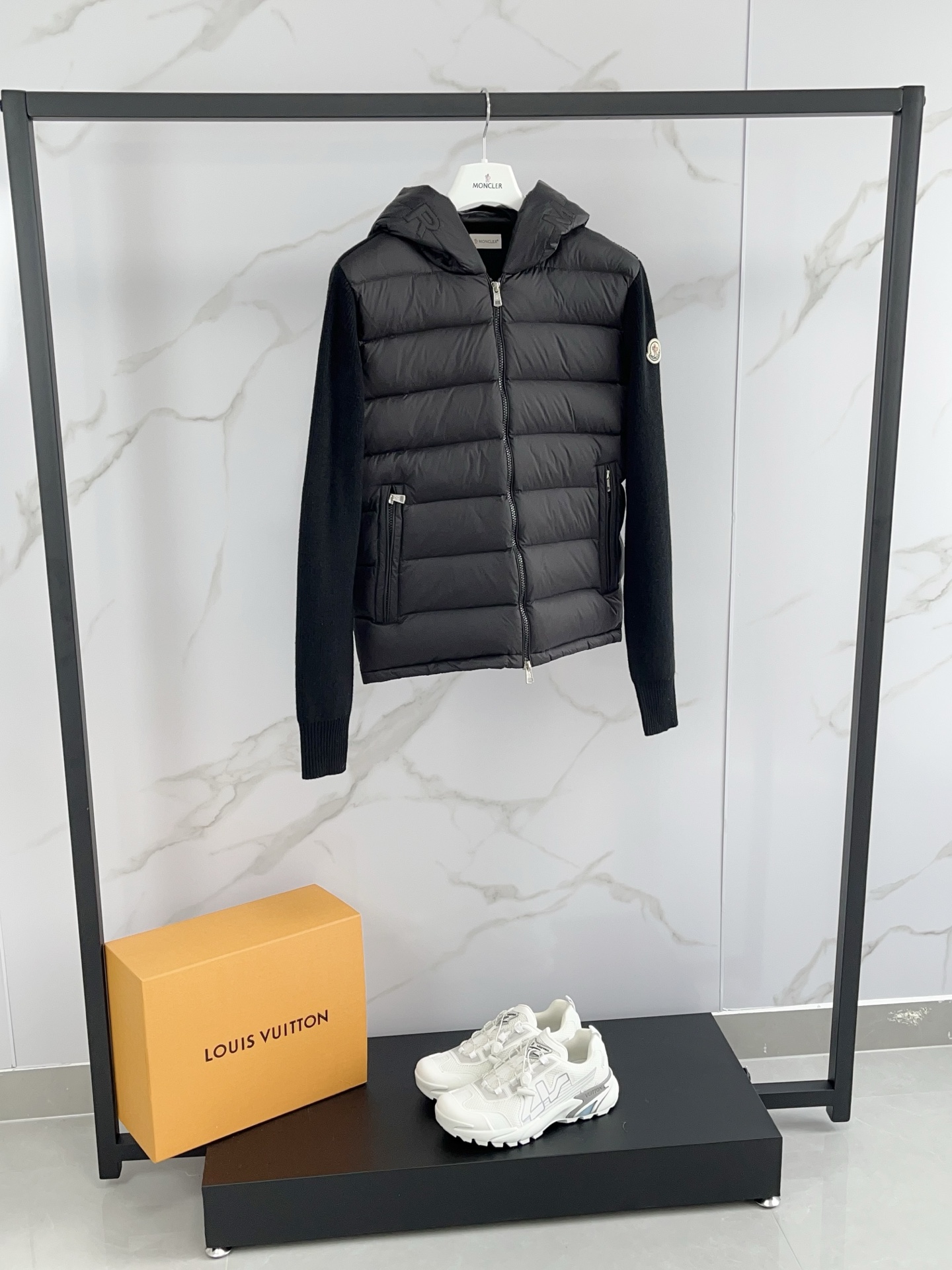 Moncler Hoodie Wool Black Hooded M-l-xl