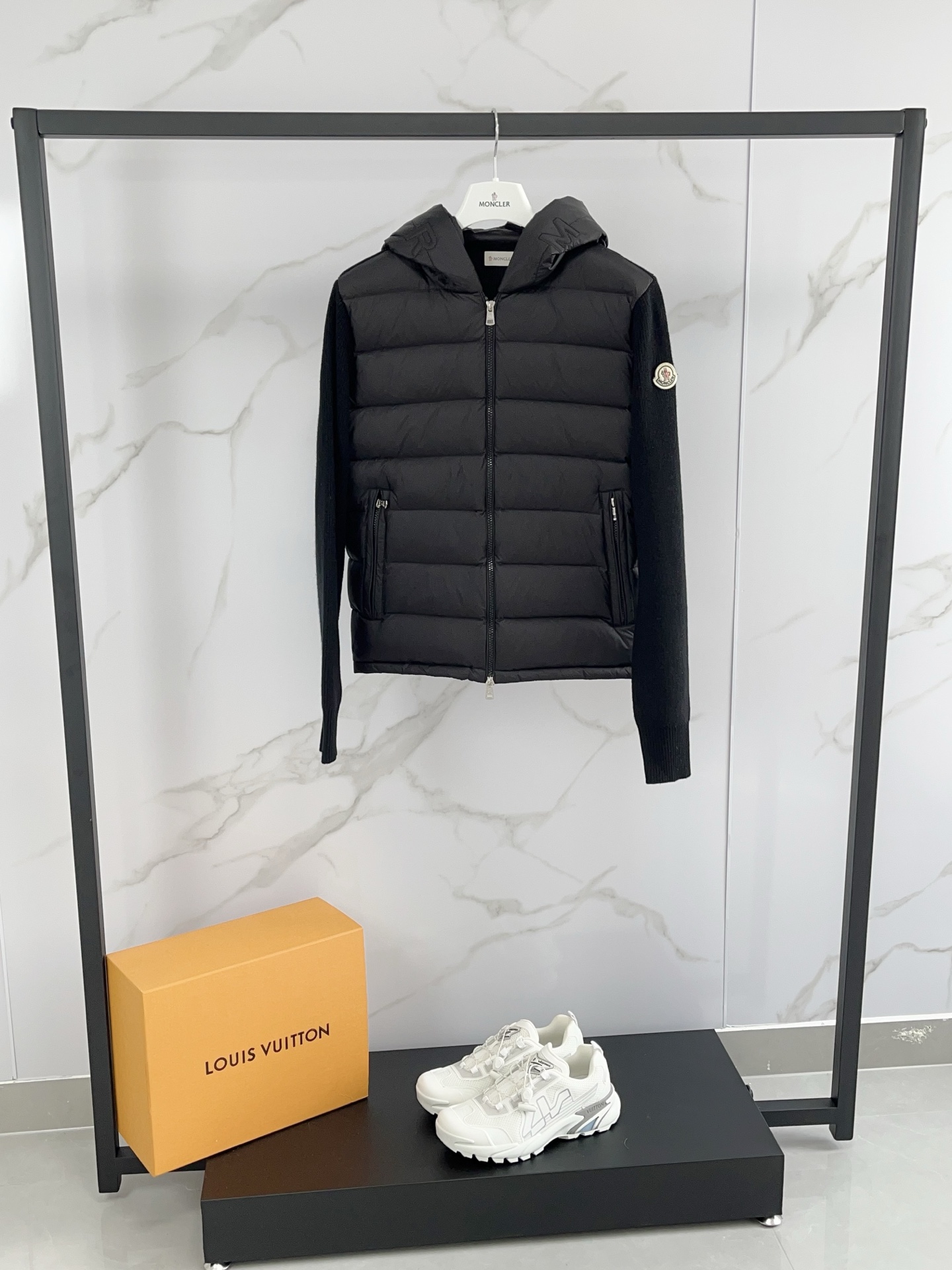 Moncler Hoodie Wool Black Hooded M-l-xl