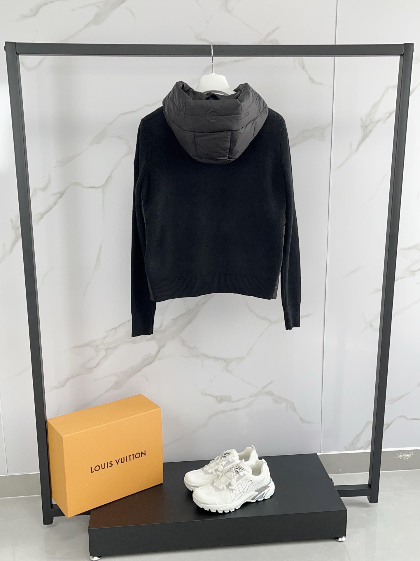Moncler Hoodie Wool Black Hooded M-l-xl