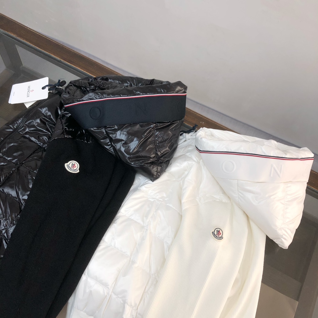 Moncler Male Jacket Wool Black Hooded M-l-xl