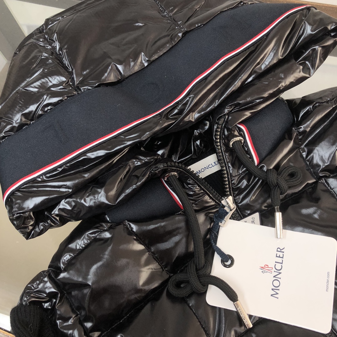 Moncler Male Jacket Wool Black Hooded M-l-xl