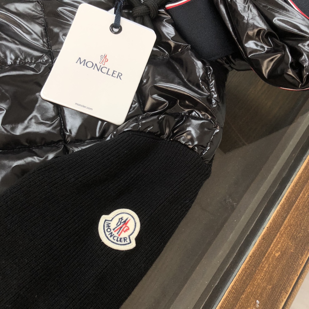 Moncler Male Jacket Wool Black Hooded M-l-xl