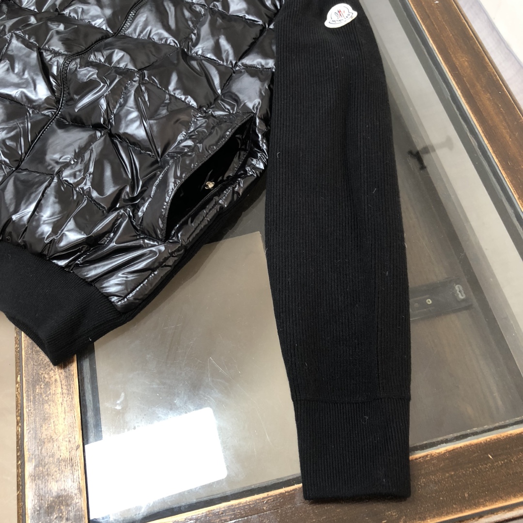 Moncler Male Jacket Wool Black Hooded M-l-xl