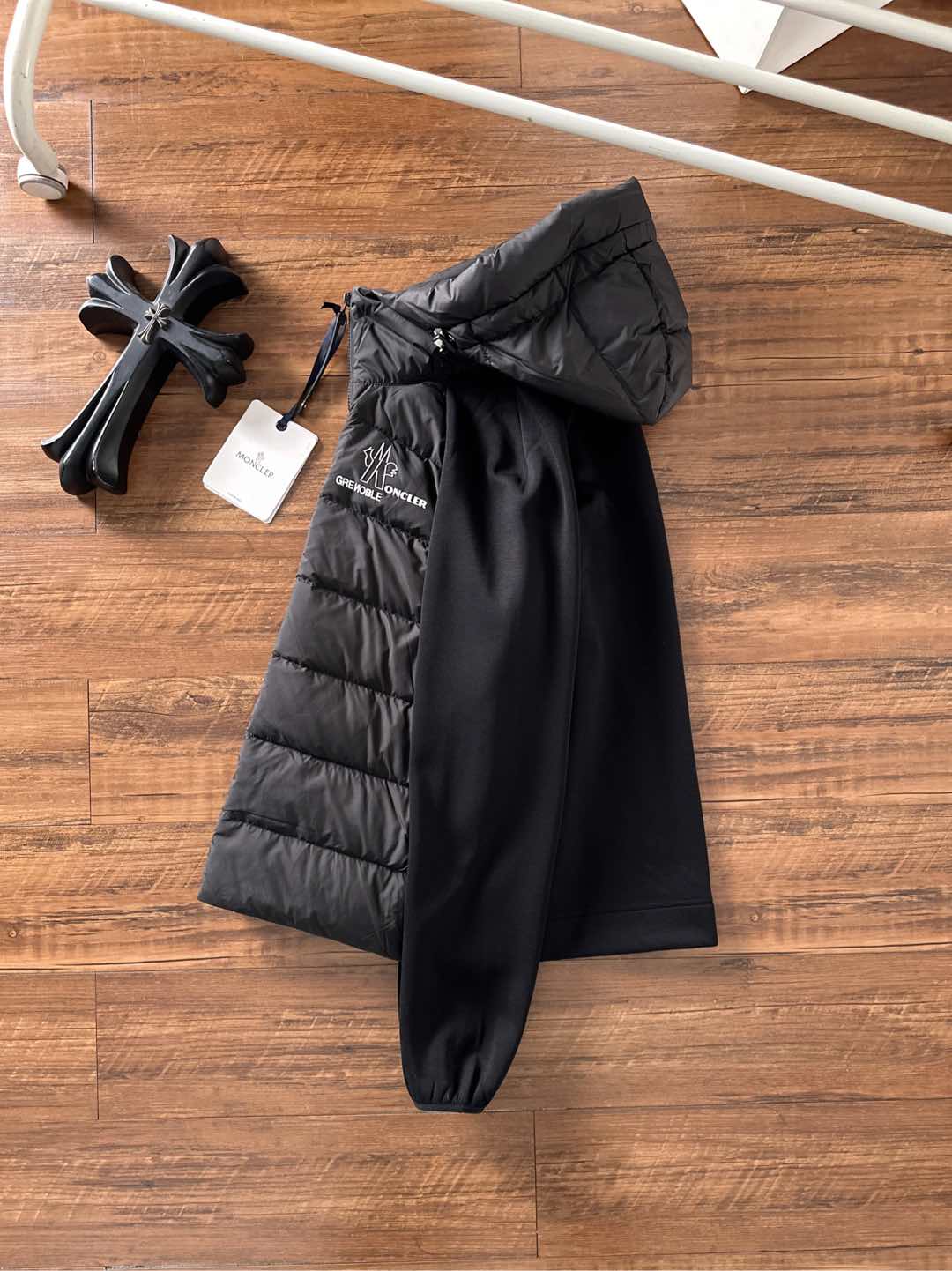 Moncler Jacket Black Hooded M-l