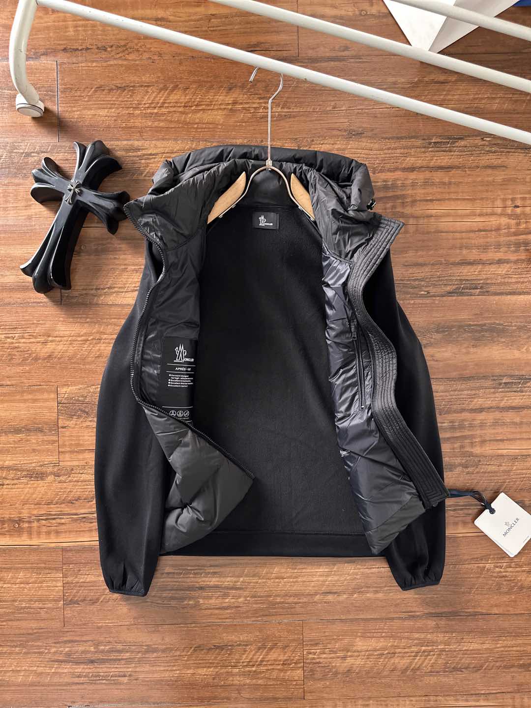 Moncler Jacket Black Hooded M-l