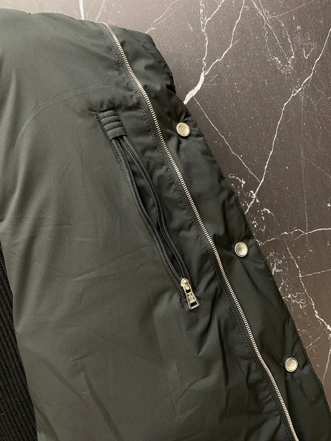 Moncler Down Jacket Knitted Black M-l