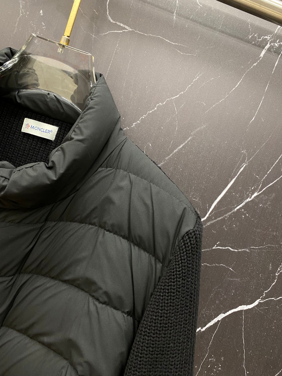 Moncler Down Jacket Knitted Black M-l