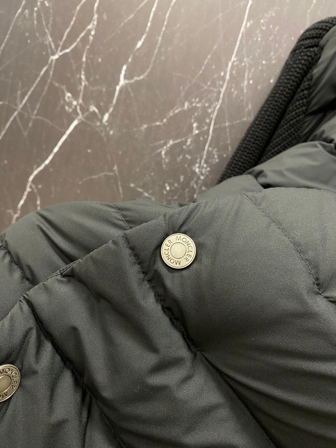 Moncler Down Jacket Knitted Black M-l