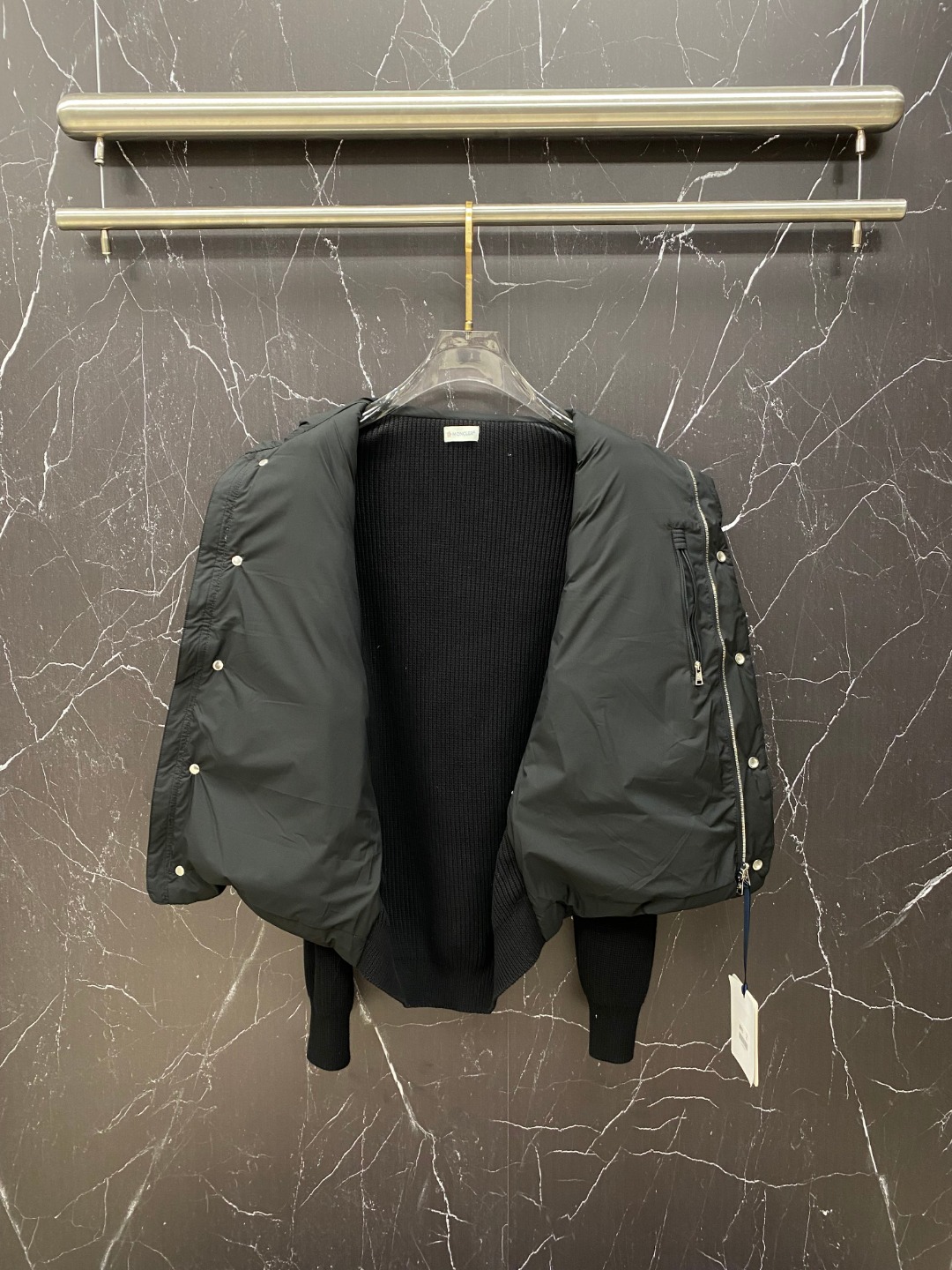 Moncler Down Jacket Knitted Black M-l