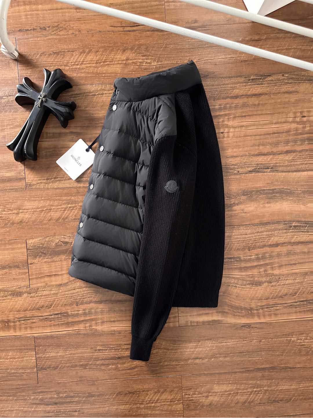 Moncler Down Jacket Knitted Black M-l