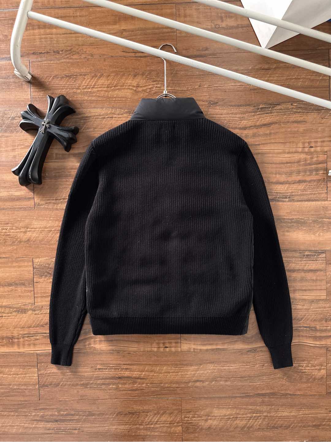 Moncler Down Jacket Knitted Black M-l
