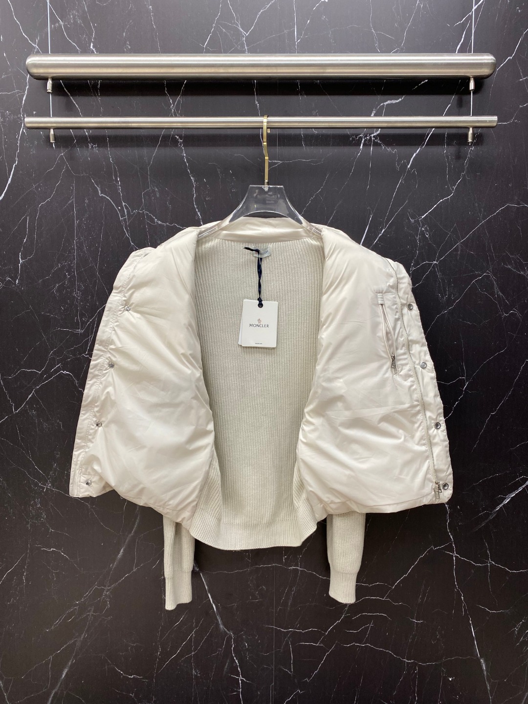 Moncler Down Jacket Knitted Black M-l