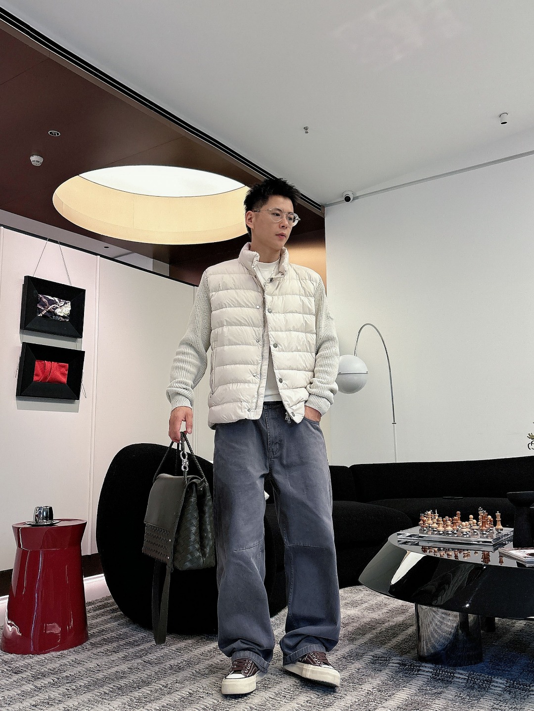 Moncler Down Jacket Knitted Black M-l