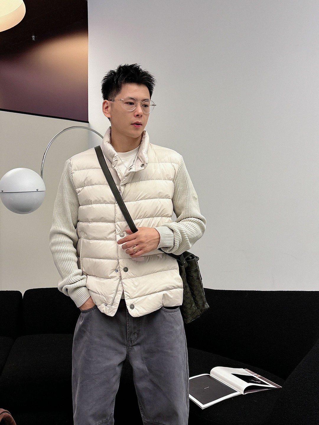 Moncler Down Jacket Knitted Black M-l