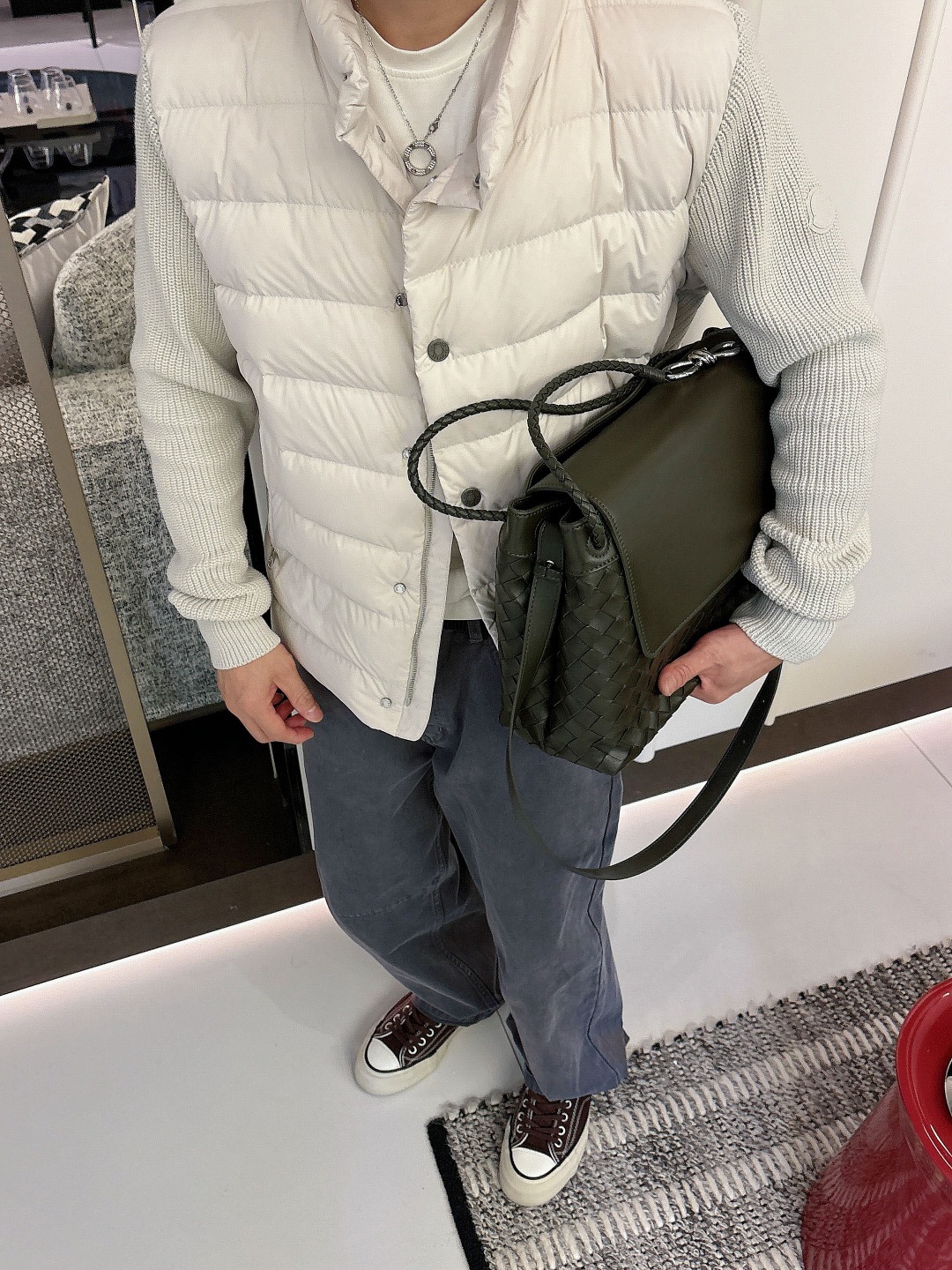 Moncler Down Jacket Knitted Black M-l