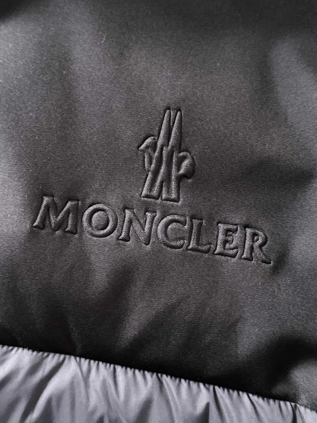 Moncler Down Jacket Knitted Black Hooded M-l