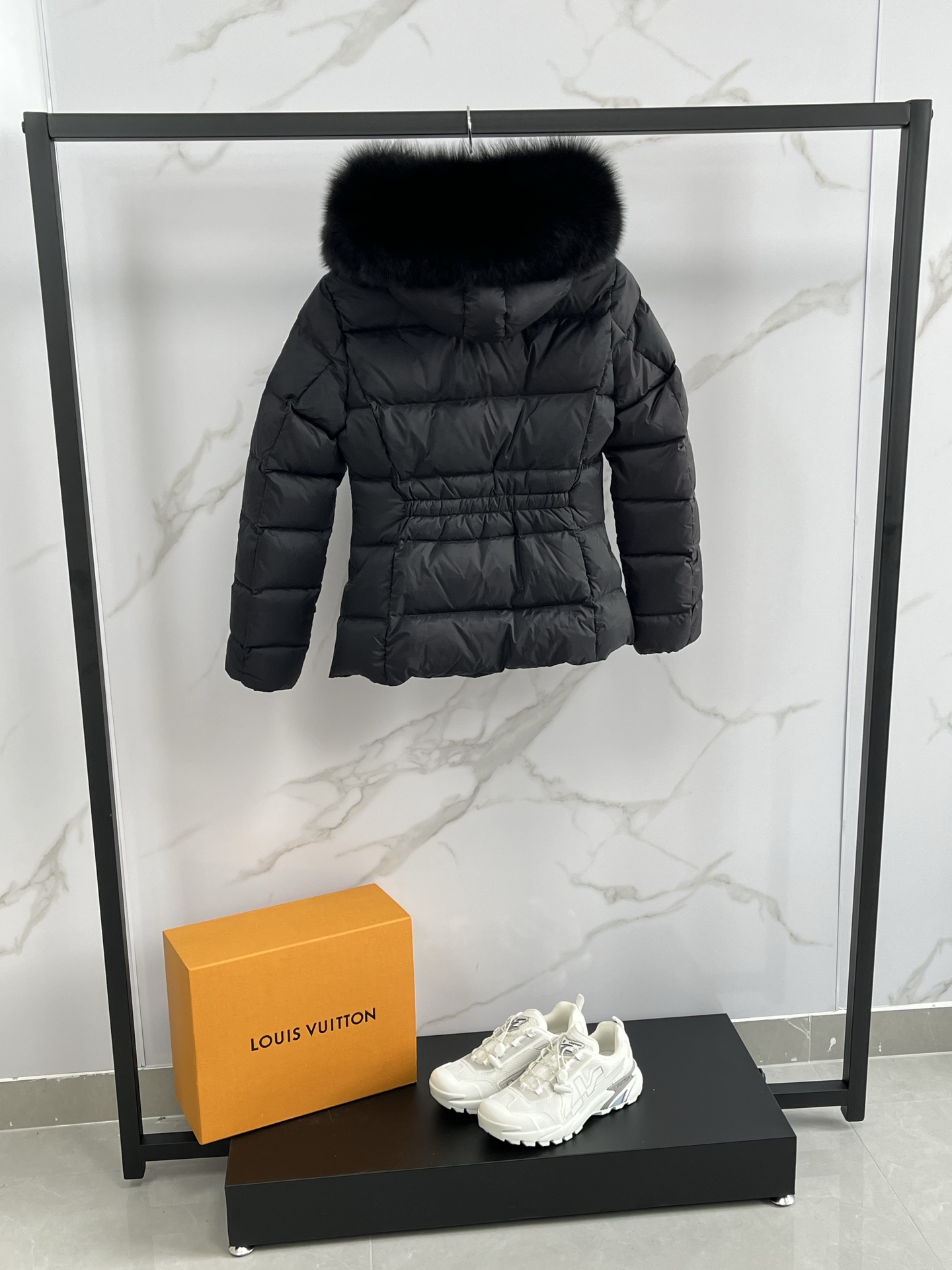 Moncler Down Jacket Black Hooded M-l