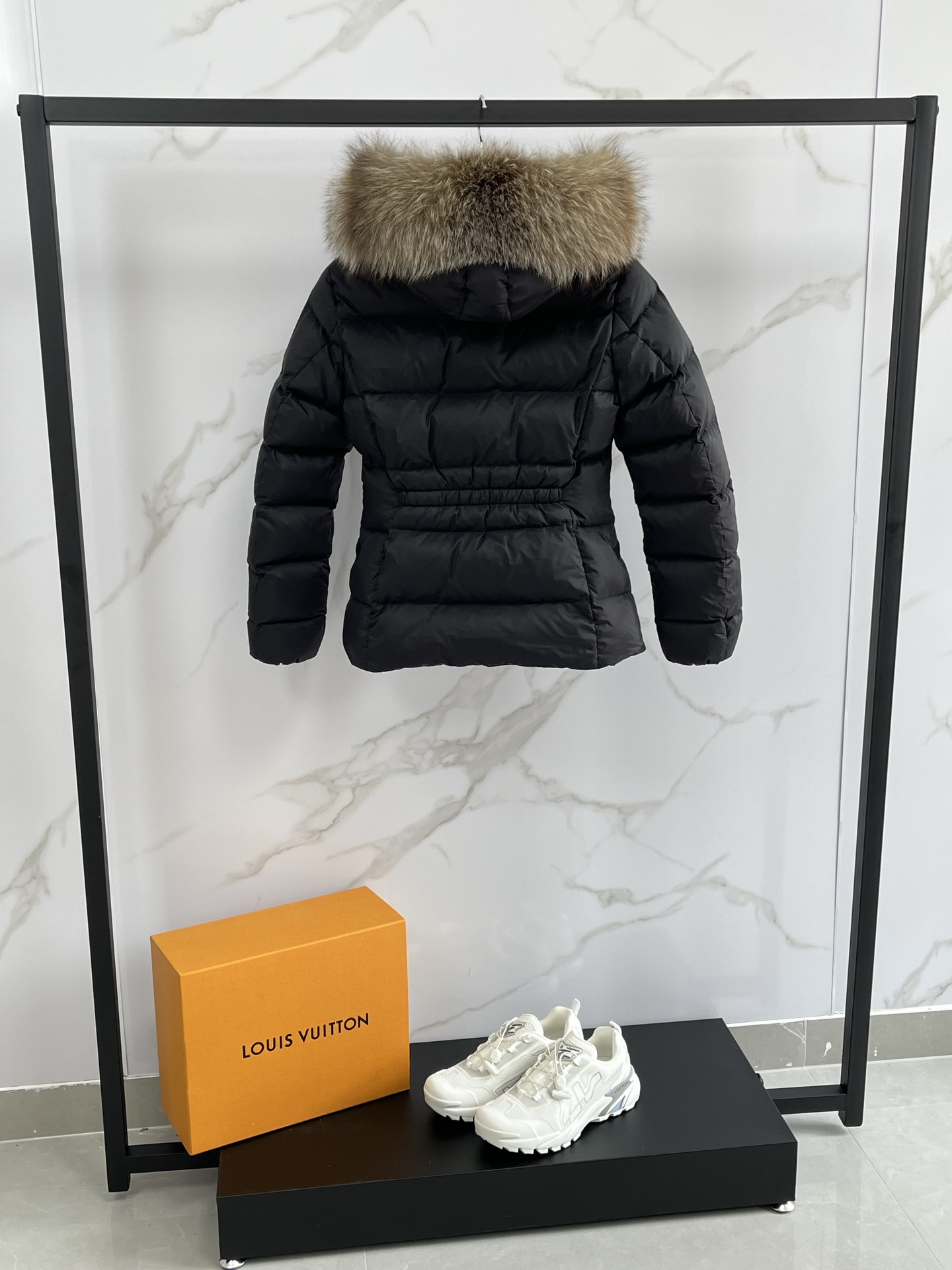 Moncler Down Jacket Black Hooded M-l