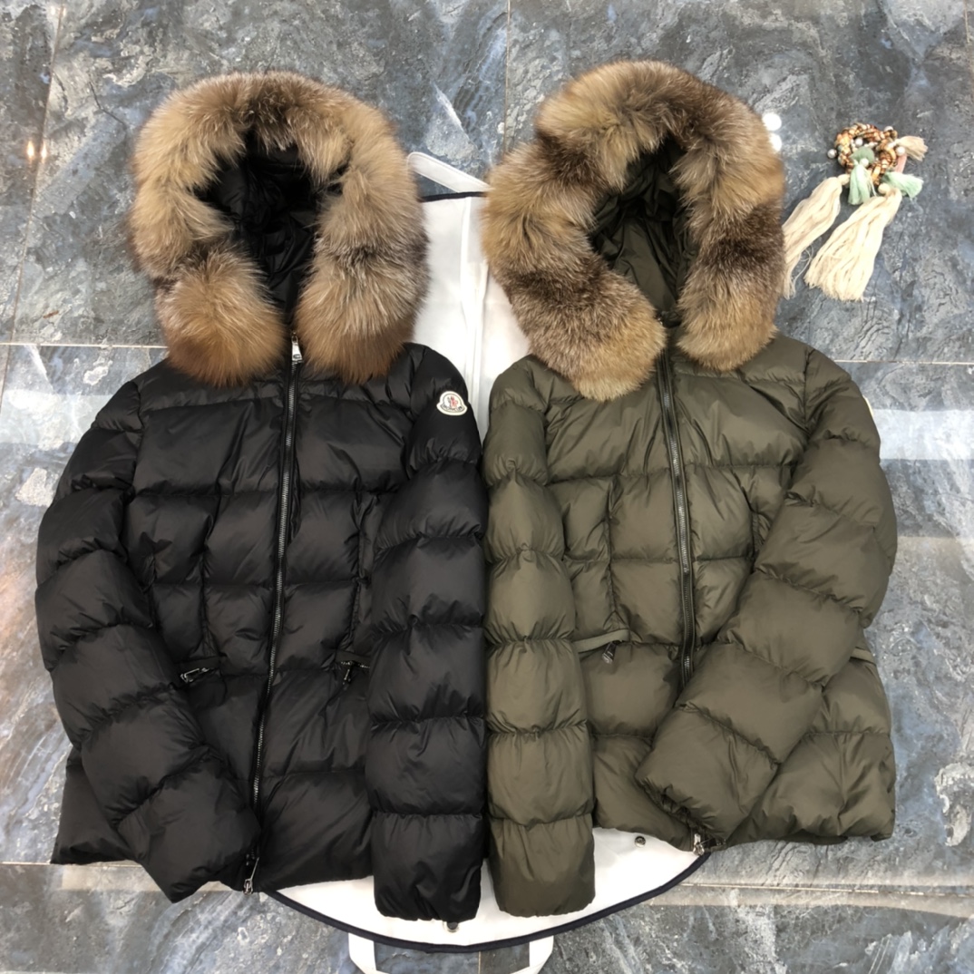 Moncler Down Jacket Black Hooded M-l