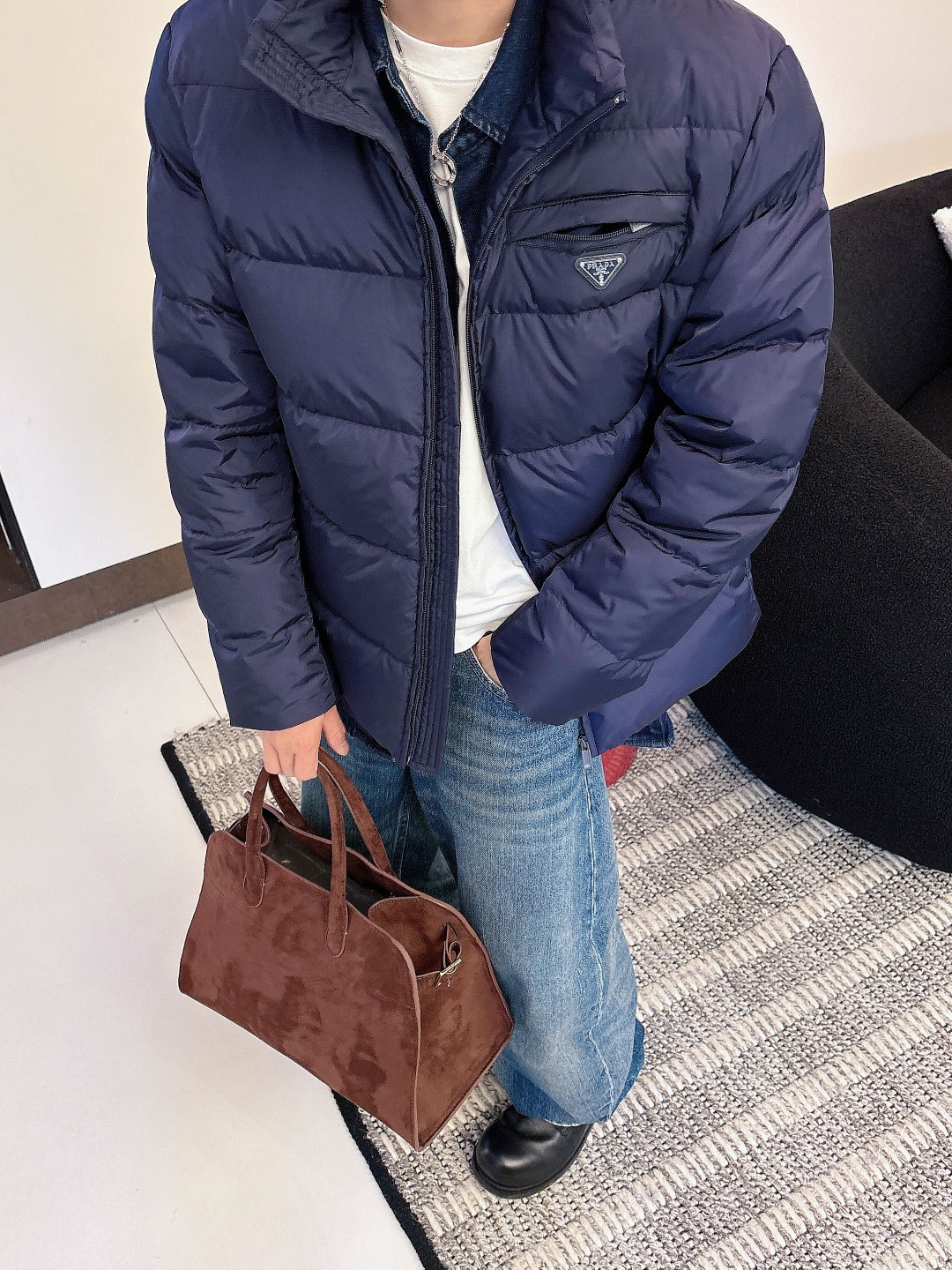 Prada Down Jacket White Duck Down 56