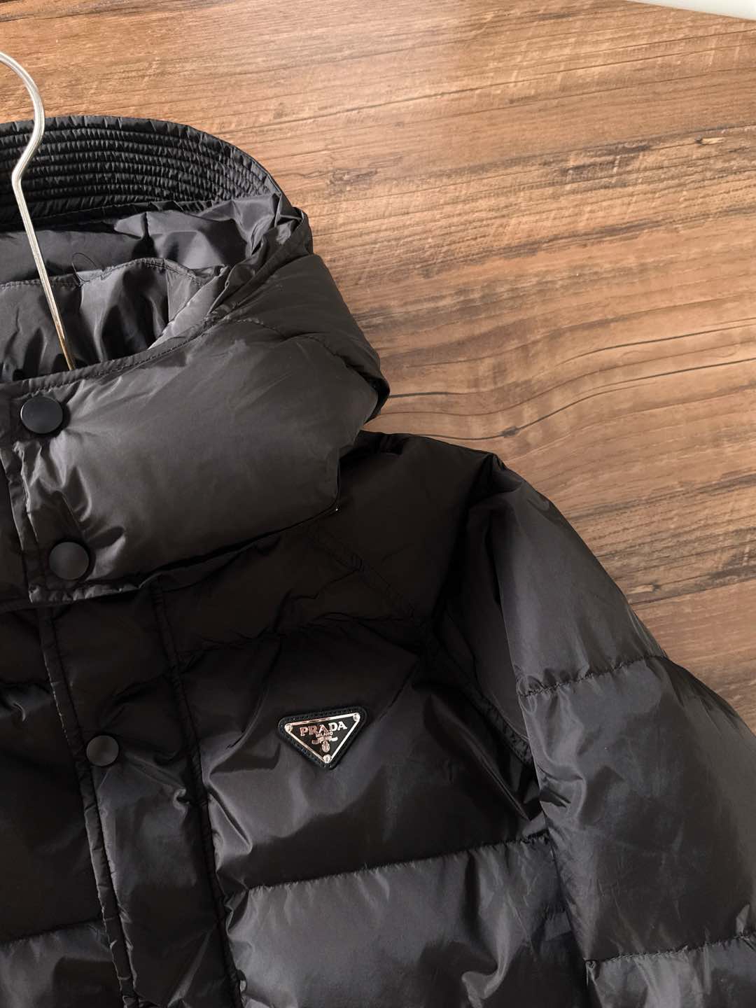 Prada Down Jacket Black Hooded L