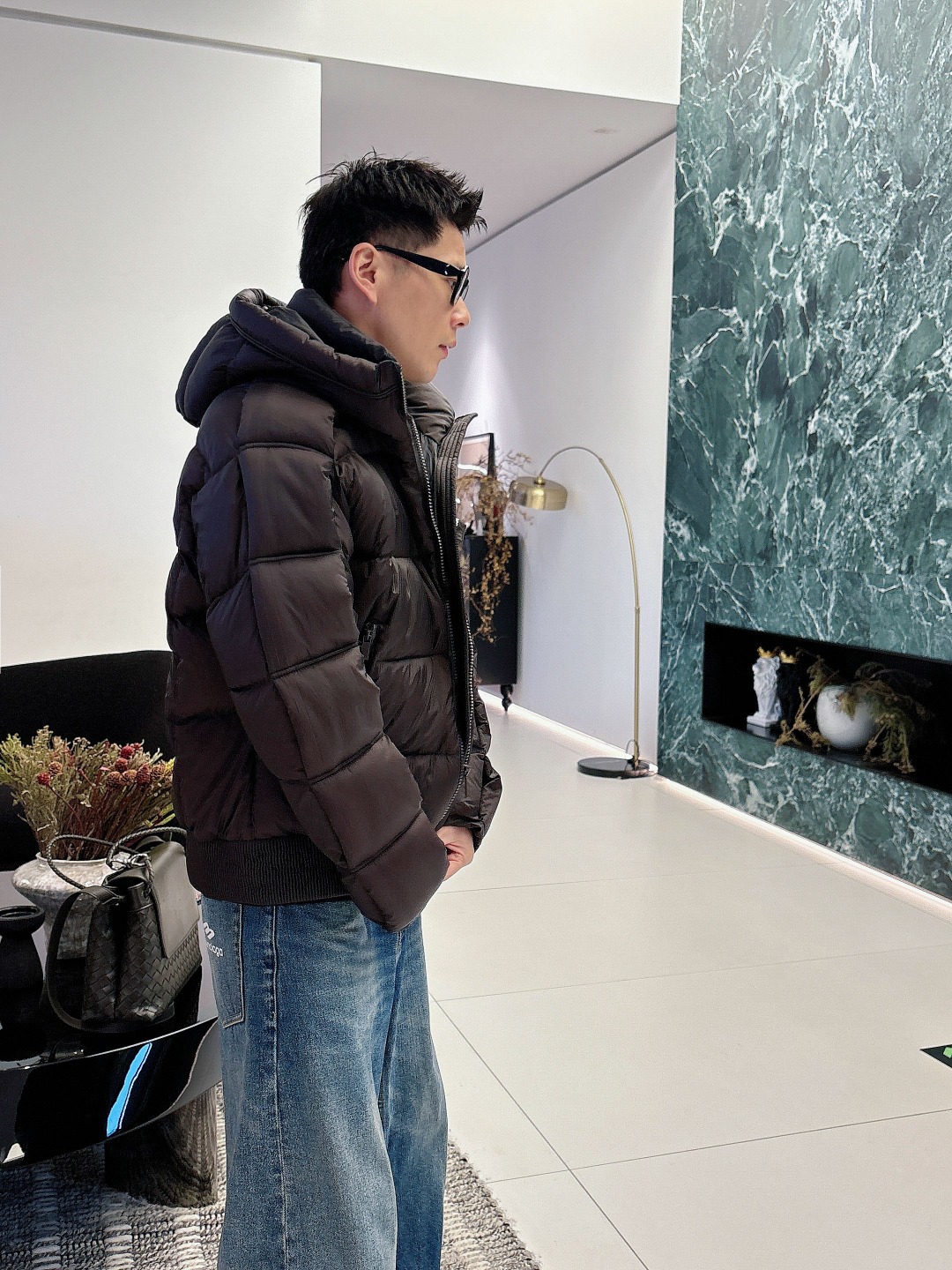 Dior Down Jacket White Duck Down Black L
