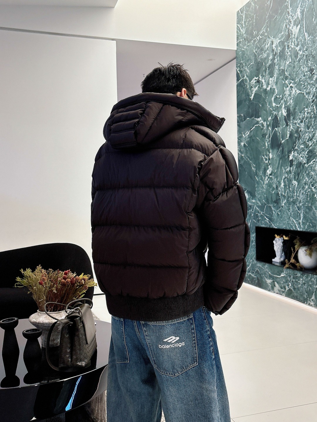 Dior Down Jacket White Duck Down Black L