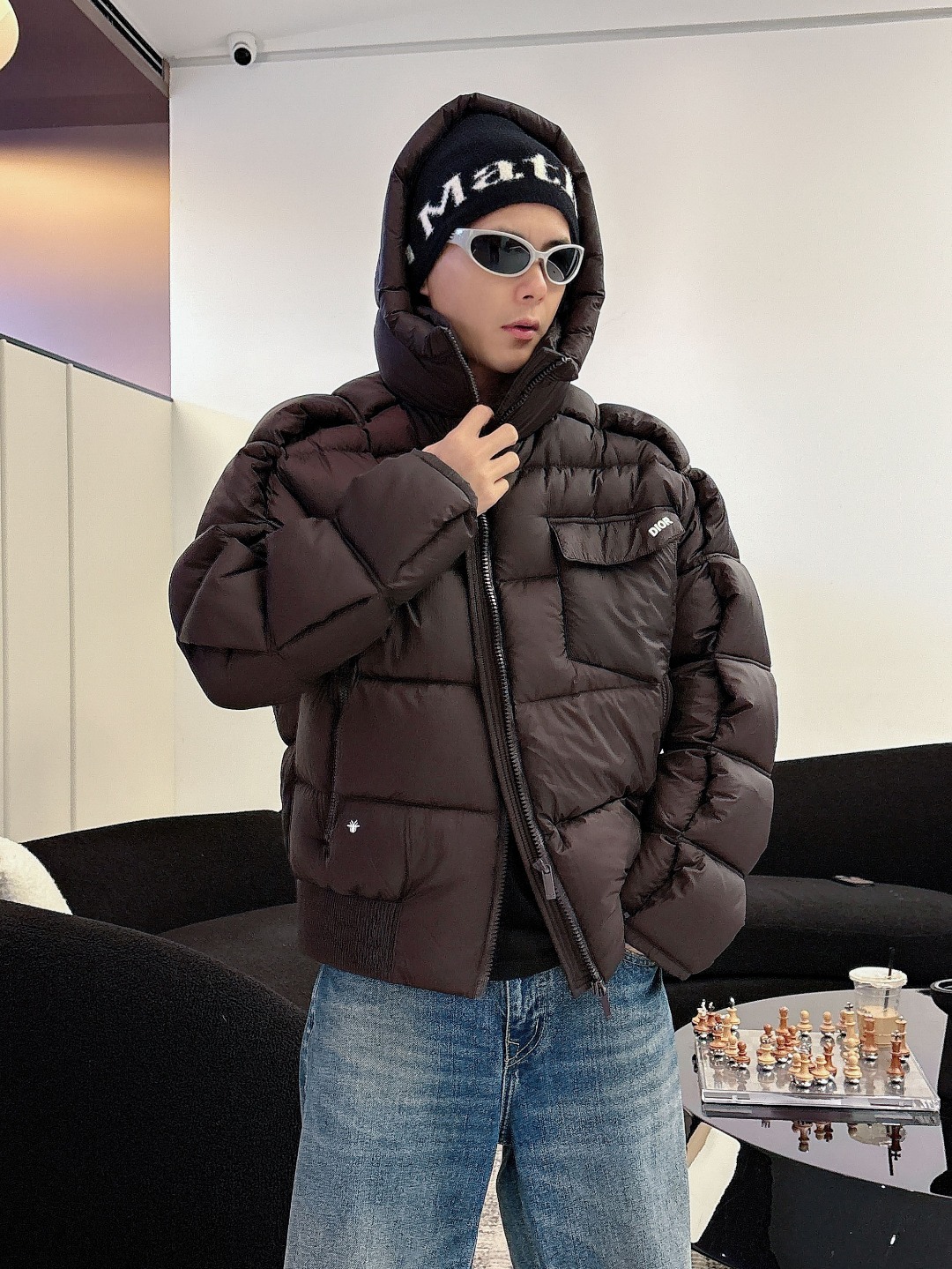 Dior Down Jacket White Duck Down Black L