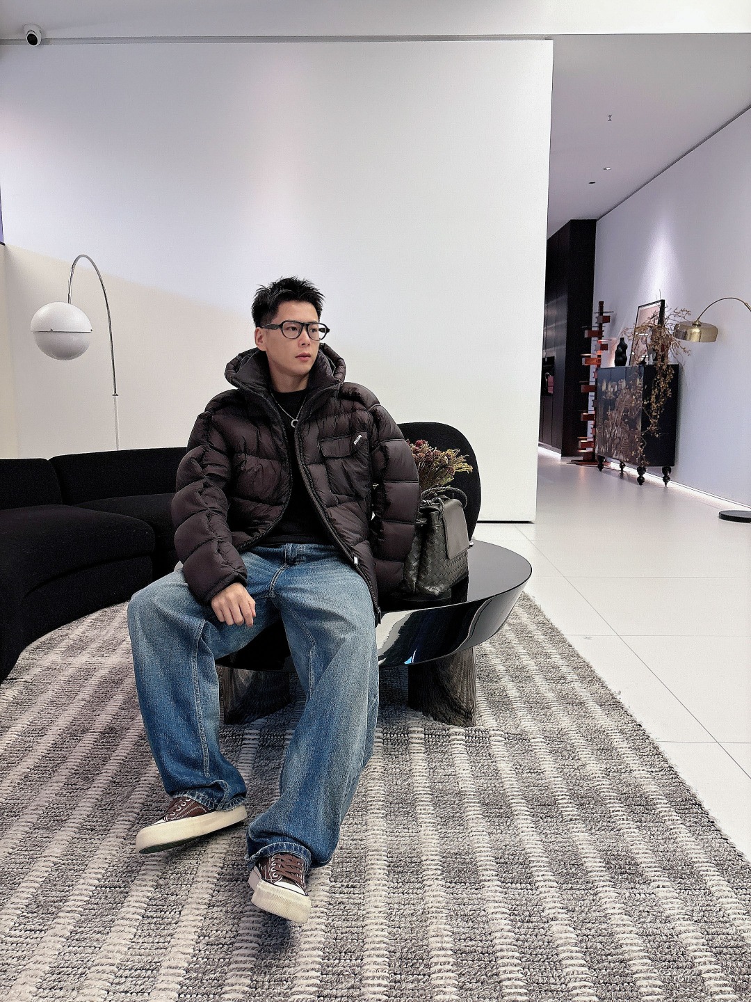 Dior Down Jacket White Duck Down Black L