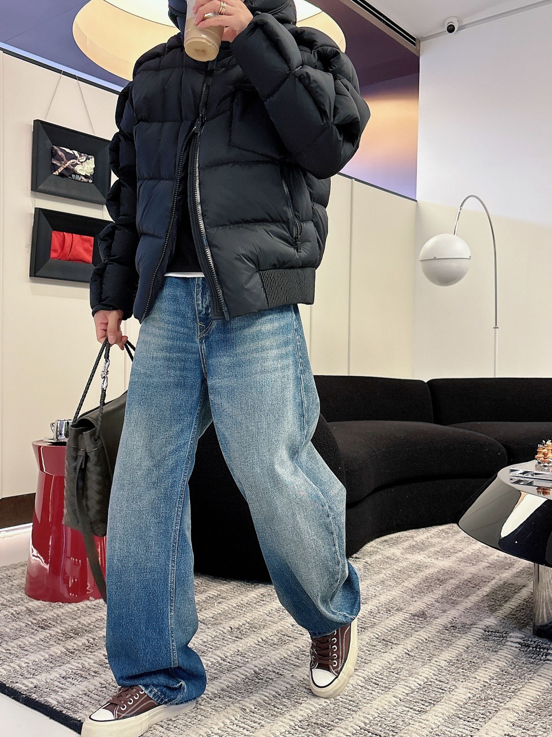 Dior Down Jacket White Duck Down Black L