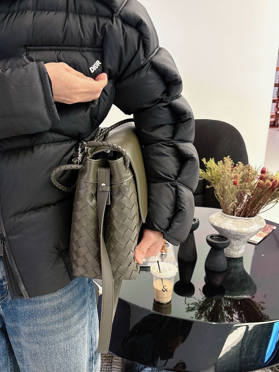 Dior Down Jacket White Duck Down Black L