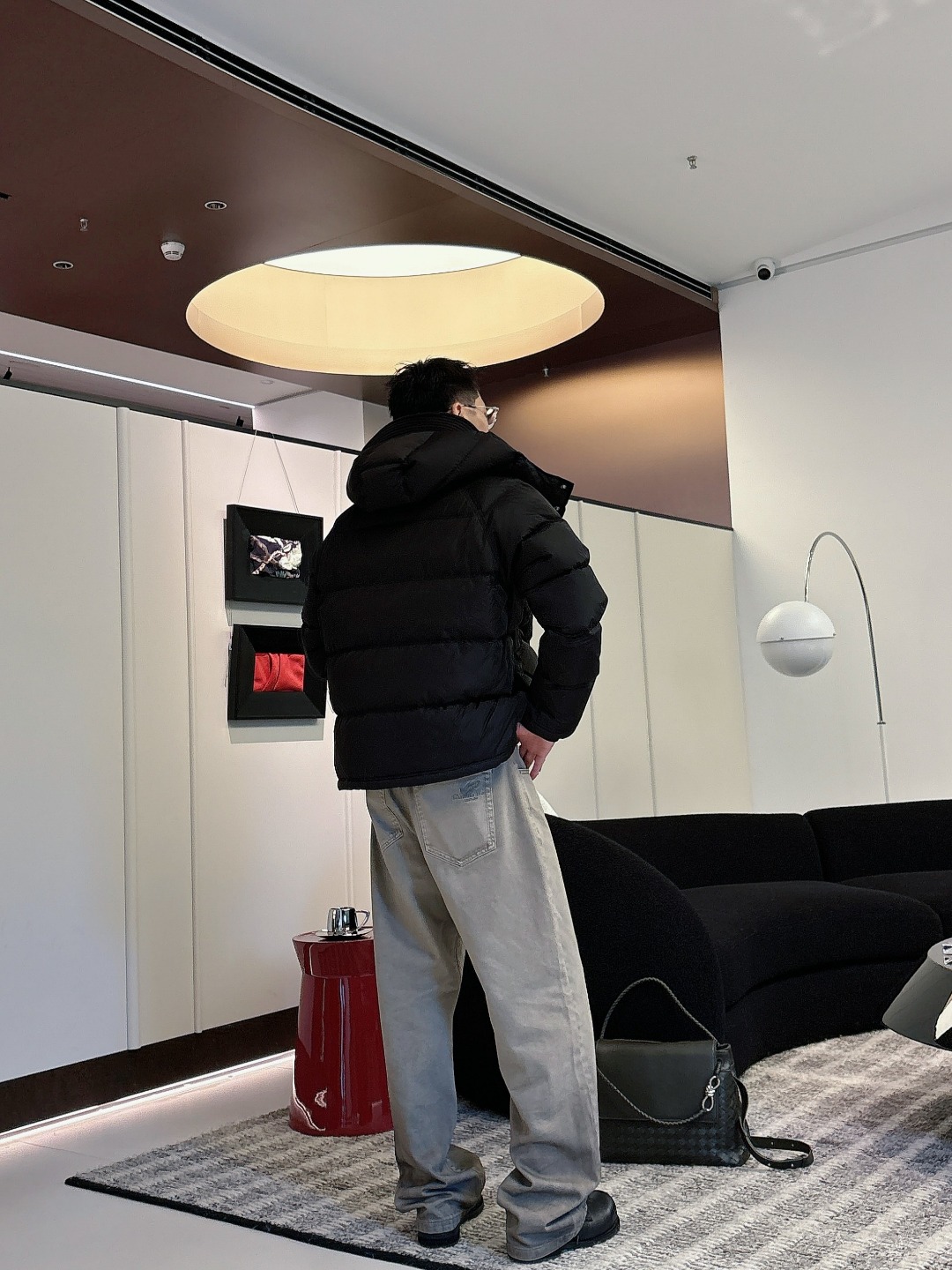 Prada Down Jacket Black Hooded L
